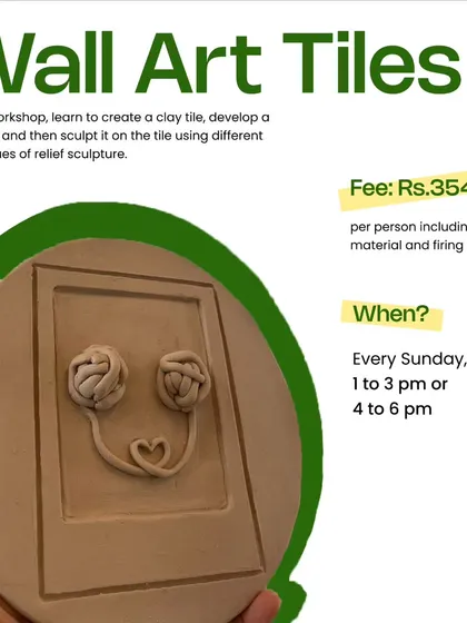 Our Wall Art Tiles workshop is a great way to get creative with clay. In this session, you learn to create a clay tile, develop a concept, and sculpt it using different relief sculpture techniques. All materials and firing are included.