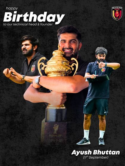 This graphic celebrates my role as the Technical Head and Founder. My vision for the academy is built on a foundation of hard work, passion, and a commitment to developing elite players.