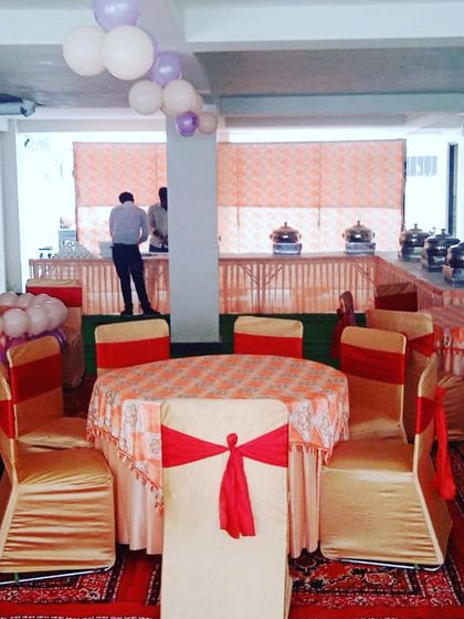 A full view of an event I organized and catered for 60 guests. My team handles everything from the seating arrangement and decor to the complete food service.
