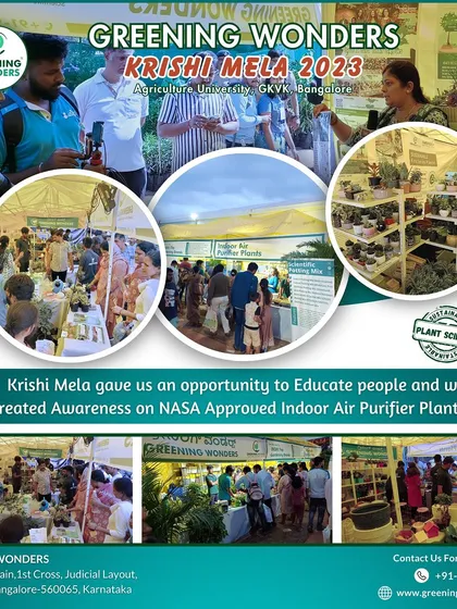 We were thrilled to connect with the community at Krishi Mela 2023. Here you can see us educating visitors about the benefits of NASA-approved indoor air purifier plants, sharing our passion for scientific, sustainable gardening.