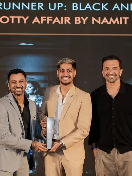 A closer look at the moment we received the award. A heartfelt thank you to WeddingSutra and the jury for this incredible honor. It motivates me to continue pushing creative boundaries.