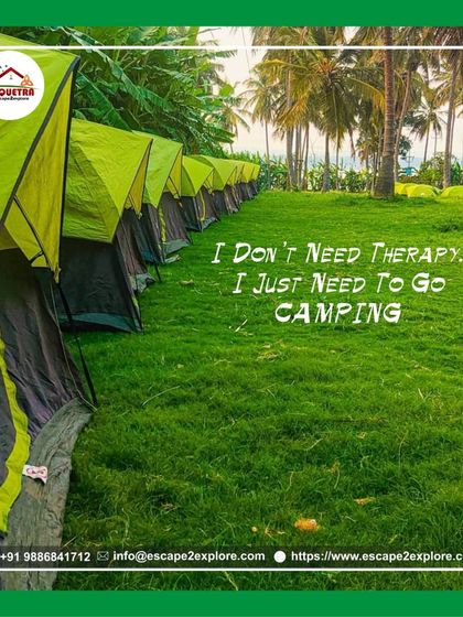 You don't need therapy, you just need to go camping. Our neat rows of tents on the green lawn are waiting to be your home for the night.