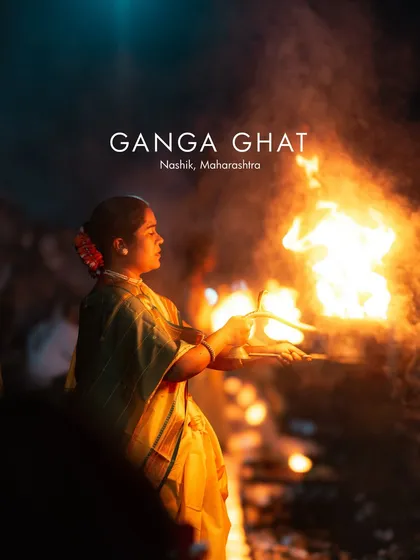 The Ganga Aarti in Nashik is pure energy and devotion. Capturing scenes like this, with the warm firelight against the evening sky, is where I feel my editing style comes to life. I focus on color and mood to make the photo feel as soulful as the moment itself.