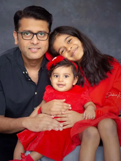 A sweet portrait of a father with his two daughters. My studio sessions are great for capturing classic portraits of the whole family and smaller groups as well.