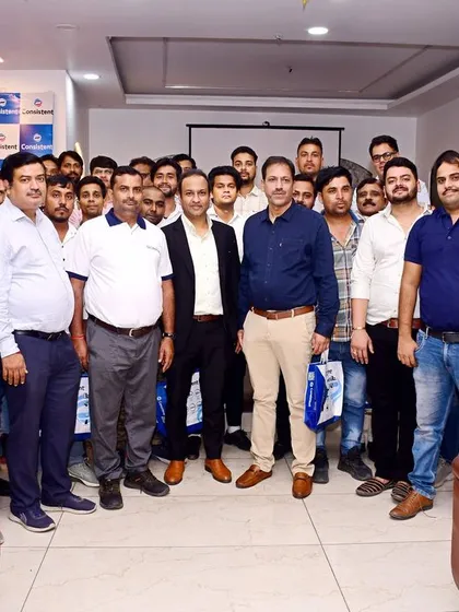 This photo captures a moment with our valued dealers and installers at the Noida Surveillance Meet. These events are crucial for strengthening our network and ensuring our partners are equipped with the latest product knowledge.
