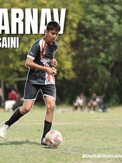Academy star Arnav Saini in action. We are proud to see our players take the skills from our training ground to competitive leagues.