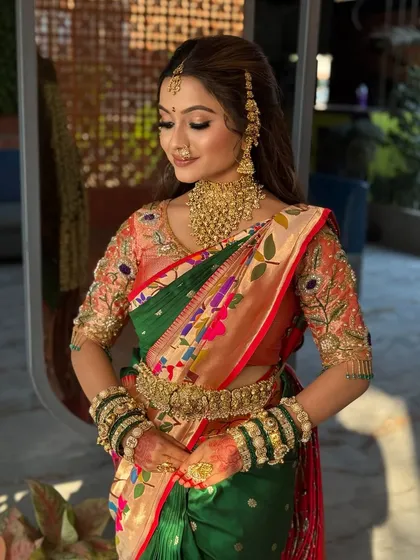 A portrait of the bride, highlighting her soft makeup and beautiful smile.
