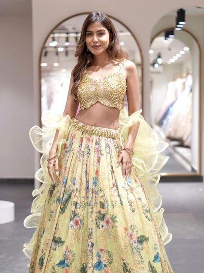Festive florals and timeless luxury. This yellow floral lehenga from my Jalsa collection is elegance in full bloom.