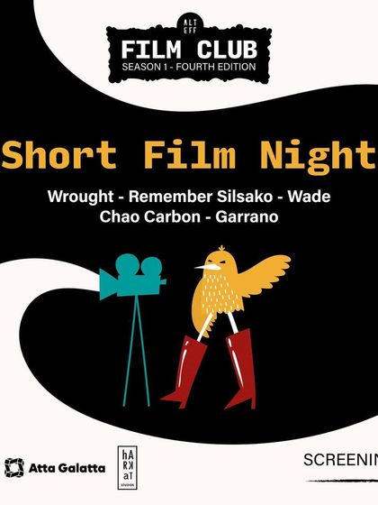 A poster listing the short films to be screened at the ALT EFF Film Club night.