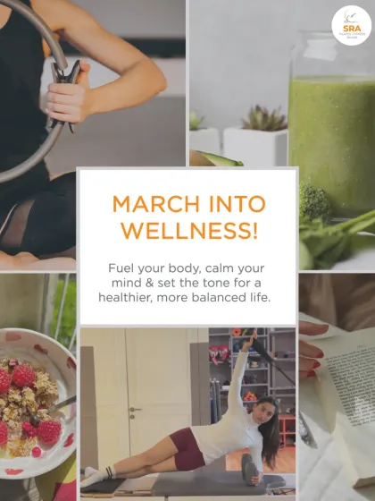 March into wellness! This collage is a reminder to fuel your body, calm your mind, and set the tone for a healthier, more balanced life.