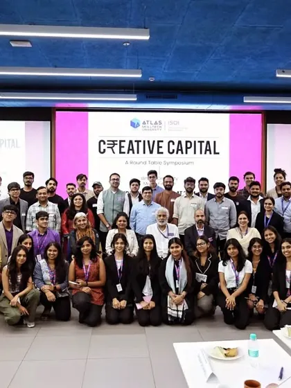 A group photo with all the talented students and fellow design experts at the 'Creative Capital' symposium. It was a day of insightful discussions and community building.