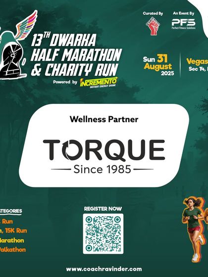 Proud to have Torque as our Wellness Partner for the Dwarka Half Marathon, supporting a healthier tomorrow.