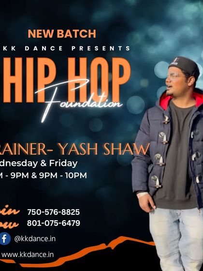 Details for our Hip Hop Foundation batch with trainer Yash Shaw. These classes are designed to teach you the core elements of hip hop culture and dance.