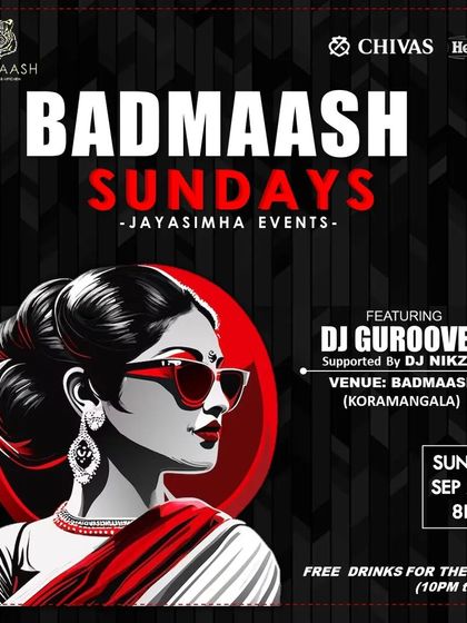 A flyer for 'Badmaash Sundays', another one of my weekly residencies.