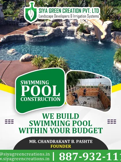 We can build complex, multi-level pools with integrated jacuzzis and even a slide. This image shows how we combine the construction process with beautiful design to create a fun and luxurious space within your budget.
