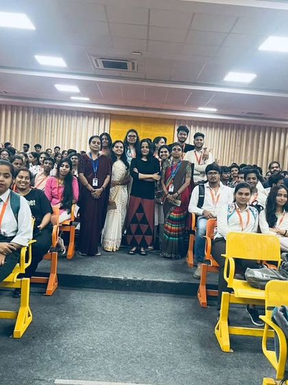 A wide shot of the audience at MS Ramaiah college. It's heartening to see so many young minds interested in learning about composting and sustainability.