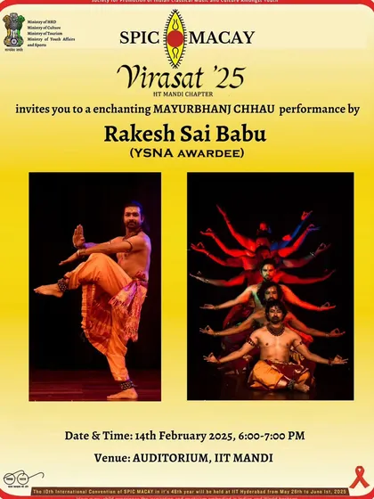 An invitation for my Chhau performance at IIT Mandi for their 'Virasat '25' series. Performing at India's premier engineering institutes is a unique way to bridge science and art.