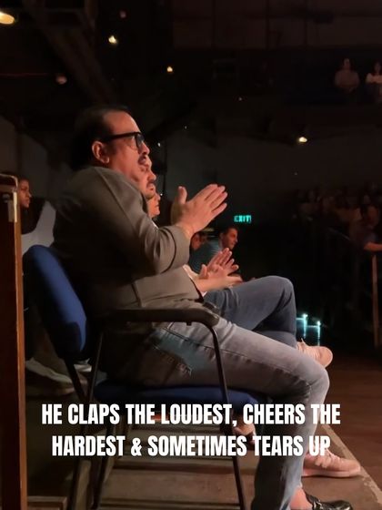 A father in the audience claps the loudest and cheers the hardest. This image also represents our teachers, who are the biggest supporters of their students' success.