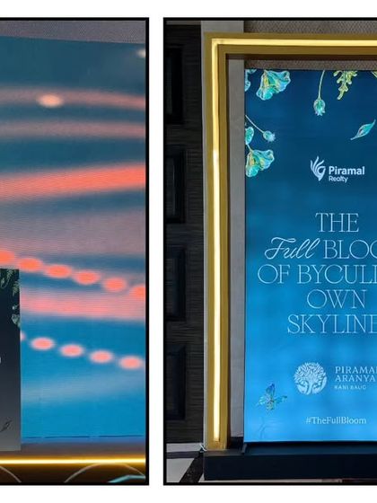 Digital branding elements for the Piramal event at St. Regis. I ensure that on-screen graphics, from the lectern to large displays, are crisp, correctly formatted, and consistent with the physical decor.