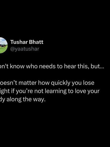 For so many, the weight loss journey is tied to self-criticism. I believe it's not about how quickly you lose the weight, but about learning to love and appreciate your body along the way.