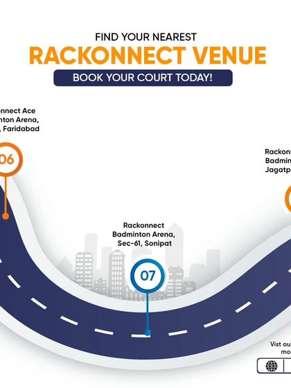 Find your nearest Rackonnect venue. With locations across North India, including Sec-63A in Gurugram, Sec-21A in Noida, and Jagatpura in Jaipur, we're making it easy for you to play.