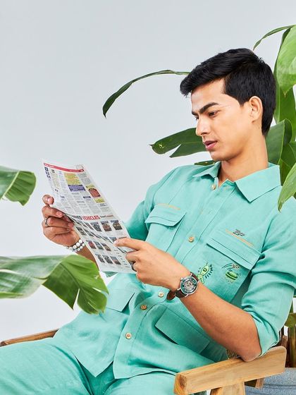 Classics meet modern flair in every stitch. This mint green co-ord set from the Antriksh collection is perfect for a relaxed yet stylish day.