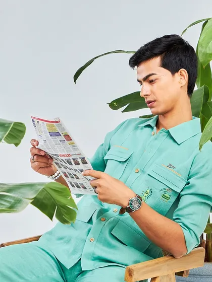 Classics meet modern flair in every stitch. This mint green co-ord set from the Antriksh collection is perfect for a relaxed yet stylish day.