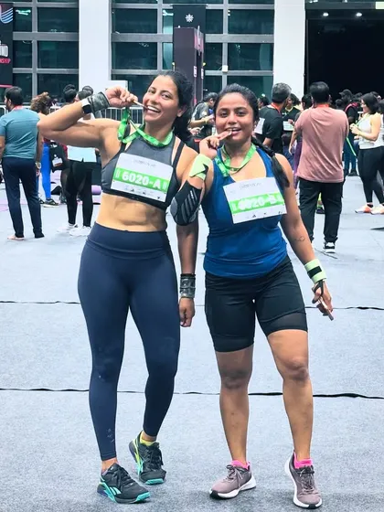 Posing with my partner after a doubles fitness competition. It's all about stepping out of your comfort zone and seeing what you're capable of.