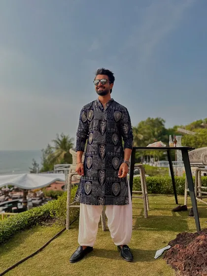 Enjoying the view at a Goa wedding venue. The natural beauty of the location adds so much to the overall experience.