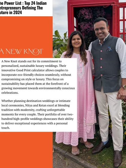 The feature also highlighted our commitment to personalized, sustainable luxury weddings and our innovative GoodPrint calculator.