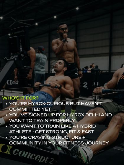 This program is for you if you're HYROX-curious, signed up for a race, or just want to train like a hybrid athlete. It provides the structure and community you're craving.