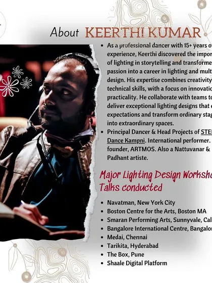 Art extends beyond dance steps. We offer specialized technical workshops, like this one on Lighting Design, to help performers, choreographers, and theatre artists understand how to use light to enhance their storytelling on stage.