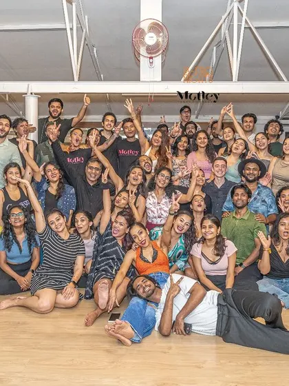 This is our crew. A huge, happy group photo from our Motley Mixer event, capturing the heart and soul of our community. We are a family of dancers from all walks of life, united by our passion for dance.