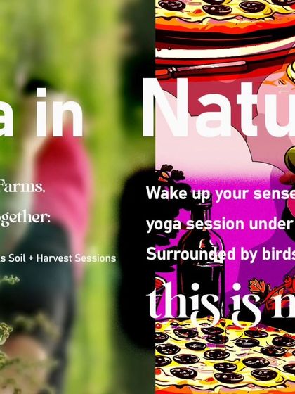 Another creative visual for our Yoga in Nature event, showcasing the combination of activities.