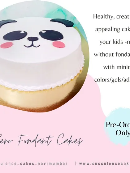 This simple and cute panda cake is a great example of how I create healthy and appealing cakes for kids. With minimal coloring and a clean design, it's a guilt-free treat that's both adorable and delicious.