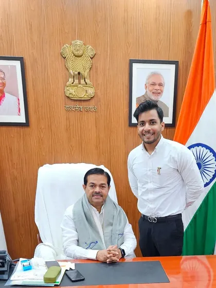 Meeting with the Hon'ble Minister of State, Shri B. L. Verma ji. I was grateful to receive his blessings and good wishes for my legal career.
