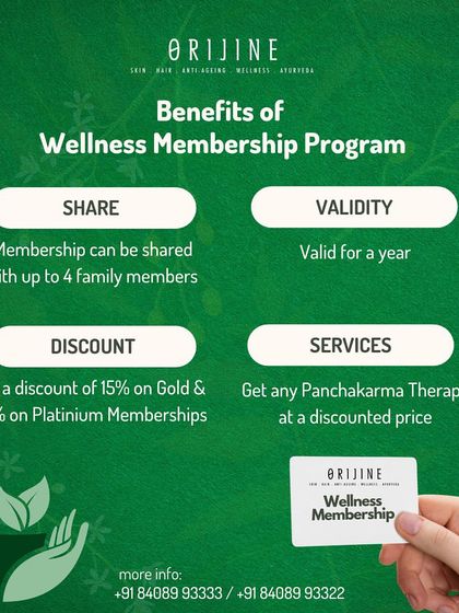Invest in your long-term health with my Wellness Membership Program. It offers exclusive discounts on all Panchakarma therapies for you and your family, making consistent self-care accessible and rewarding.