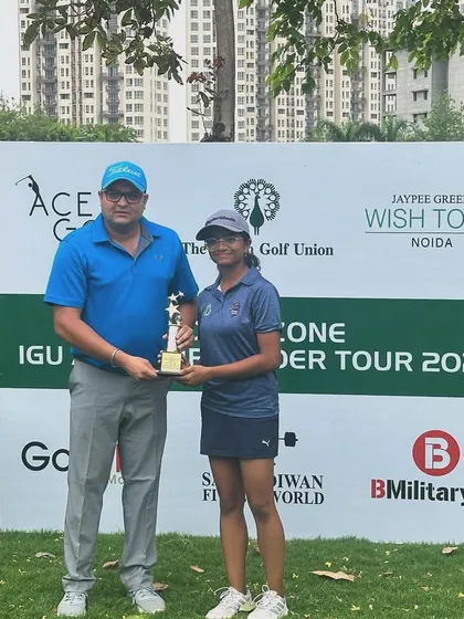Avni Atreya after finishing second at the IGU Amateur Feeder Tournament at Jaypee Wishtown.