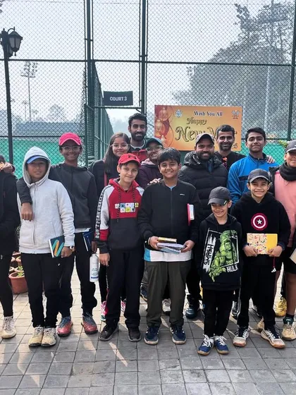Our coaching team and future champions gaining valuable experience by attending an ITF J300 event at the Delhi Lawn Tennis Association.
