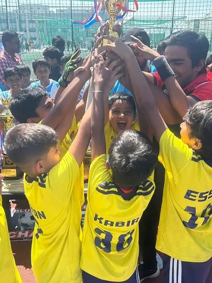 This is what pure joy and hard work look like. Our Under-8 team celebrating their victory at the Blues Super Cup. We train our players to compete, and moments like these are the reward for their dedication.