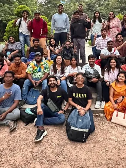 This is what our community looks like. A huge group of passionate people who show up, ready to work, dance, and create something beautiful together. This is the team that makes our Tandav festival possible every year.