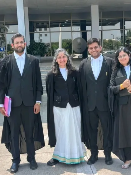 With my team, including Senior Advocate Arundhati Katju, outside the High Court of Bombay at Goa. We secured a favourable order in a complex real estate execution matter, showcasing our firm's capabilities in handling property disputes in Goa.