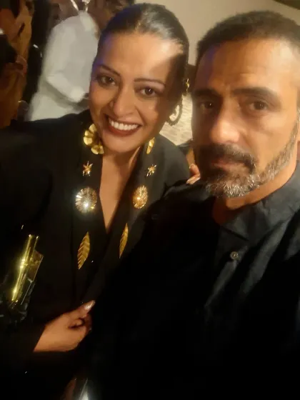 With the showstopper himself, Arjun Rampal, at the Rohit Bal show. Being part of these iconic fashion moments is always an inspiration.