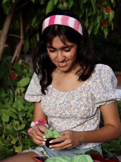 This striped pink crochet headband is a sweet and simple accessory to complete your outfit. All my wearable items are made with soft, comfortable yarn.