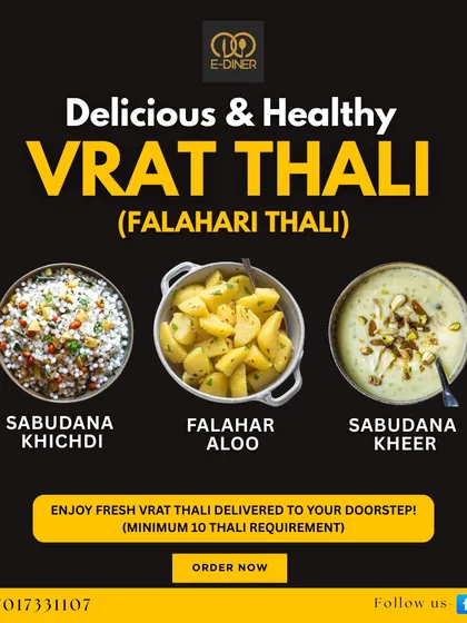 Fasting doesn't have to mean boring food. I prepare delicious and healthy Vrat thalis, also known as Falahari thalis, with dishes like Sabudana Khichdi, Falahar Aloo, and Sabudana Kheer.