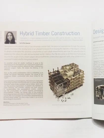 I was honored to have my work on Hybrid Timber Construction featured in Rumoer, the magazine of the building technology student association at TU Delft. Academic platforms are vital for spreading awareness about sustainable innovation.