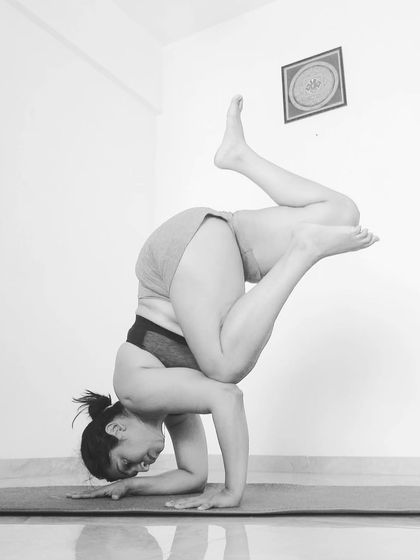 Continuing the Pincha flow. Each movement, like lifting one foot and then the other, is a step on a much longer journey of growth and self-discovery.