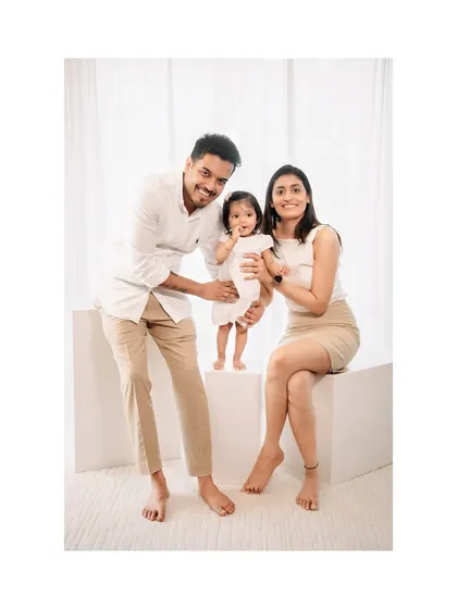 My studio sessions are designed to be bright, clean, and timeless. Using a minimalist white setup, I can focus completely on your family's interaction and capture your smiles in soft, natural light.