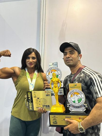 Another dream realized. Celebrating with my athlete Priya Shah after she earned her IFBB Pro Card. This is a life-changing achievement that we work towards with relentless focus.