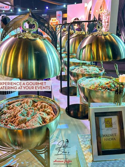 Experience gourmet catering at your events with our dessert stations. This counter features a rich and nutty Walnut Halwa, a winter delicacy that is a must-have at celebrations.